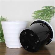 Горшок Лаура 16,6л белый с вкладкой - фото 68799