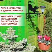 Кашпо для цветов подвесное уличное 4,5л с металлическим кронштейном и фонарем 201-005B - фото 68845