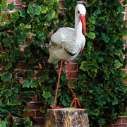 Фигура Аист садовый с поднятой лапкой (желтые ноги) F01185M - фото 68936