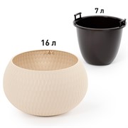 Кашпо Жемчужина 7л бежевый - фото 68989