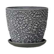 Горшок Камешки 4л серый бутон - фото 69353