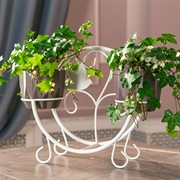 Подставка для цветов на подоконник Птица под 2 кашпо металл 41-002W - фото 69403