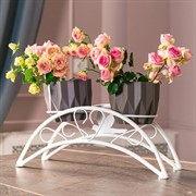 Подставка для цветов на подоконник металлическая под 2 кашпо 41-981W - фото 69404