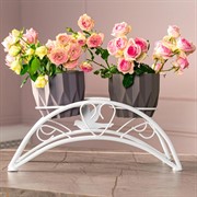 Подставка для цветов на подоконник металлическая под 2 кашпо 41-981W - фото 69405