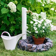 Колонка садовая металл белая высота 62см 55-118W - фото 69471