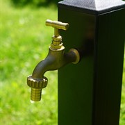 Умывальник колонка садовая чёрная металл высота 48см 55-102 - фото 69737