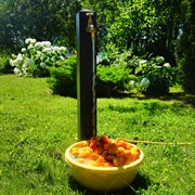 Колонка садовая чёрная водоразборная металл высота 73см 55-103 - фото 69738