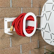 Умывальник садовый на стену с держателем шланга металл белый 550-019W - фото 70000