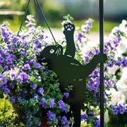 Шпалера для растений металлическая Котёнок с бабочкой высота 62см 202-022B - фото 70080