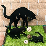 Фигуры декоративные для сада из металла Кошки 3шт 100-004К (801-164+801-165+801-166) - фото 70095