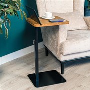 Стол журнальный телескопический Лофт металл+дерево высота 78см 66-132B - фото 70116