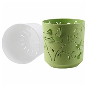 Кашпо Колибри 1,25л оливковый-белый - фото 70277