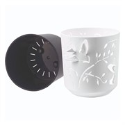 Кашпо Колибри 1,25л белый-антрацит - фото 70389