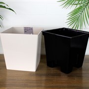 Горшок Лондон CUBE 25см 11,6л миндаль с дренажной вставкой - фото 70419