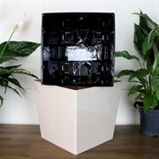 Горшок Лондон CUBE 17,7см 4,2л калифорнийский миндаль с дренажной вставкой - фото 70429