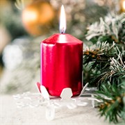 Подсвечник для одной свечи Снежинка металл белый 730-003W - фото 70454