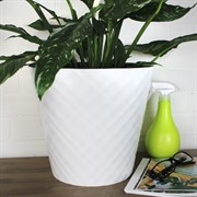 Горшок Manhattan 28см 11л белоснежный жасмин с дренажной вставкой - фото 70704