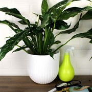 Горшок Альфа 4л белый с вкладышем - фото 70707