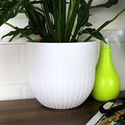 Горшок Альфа 4л белый с вкладышем - фото 70708