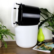 Горшок Лион 9л белый-белый с вкладышем - фото 70725