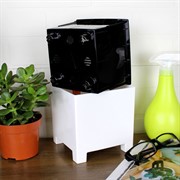 Горшок Нард 14х14 2,1л белый с вкладышем - фото 70727