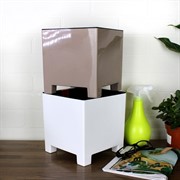 Горшок Нард 19х19 5,5л белый с вкладышем - фото 70737