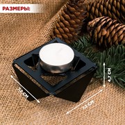 Подсвечник для одной свечи низкий чёрный металл 730-002B - фото 70979