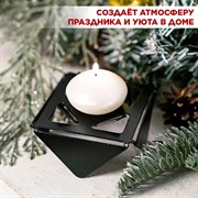 Подсвечник для одной свечи низкий чёрный металл 730-002B - фото 70980