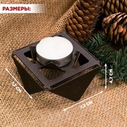 Подсвечник коричневый низкий на 1 свечу 730-002Br - фото 70983