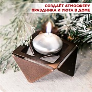 Подсвечник коричневый низкий на 1 свечу 730-002Br - фото 70984