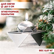Подсвечник для одной свечи серебро металл 730-002S - фото 70986