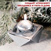 Подсвечник для одной свечи серебро металл 730-002S - фото 70988