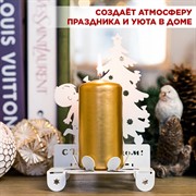 Подсвечник для одной свечи Ёлочка белый металл 730-006W - фото 70996