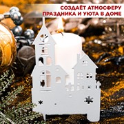 Подсвечник декоративный Здание металл белый 730-030W - фото 71022
