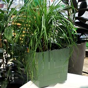 Горшок Квадро 23,4л нефрит с вкладкой - фото 71046