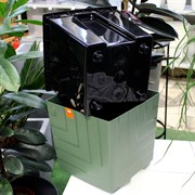 Горшок Квадро 23,4л нефрит с вкладкой - фото 71047