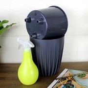 Горшок Сигма 3,3л антрацит с вкладкой - фото 71055