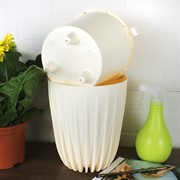 Горшок Сигма 4,5л ваниль с вкладкой - фото 71061