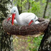 Фигура садовая Гнездо витое с аистами на крышу F01295 - фото 71073