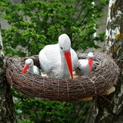 Фигура садовая Гнездо витое с аистами на крышу F01295 - фото 71075