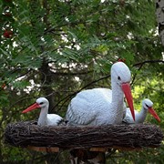 Фигура садовая Гнездо витое с аистами на крышу F01295 - фото 71076