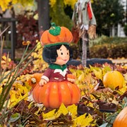 Фигура декоративная Гном Тыква для сада и участка высота 41см U09031 - фото 71081