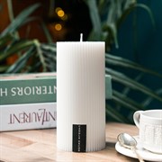 Свеча рифлёная 7х15см парафин белая - фото 71283