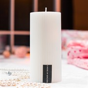 Свеча рифлёная 7х15см парафин белая - фото 71286