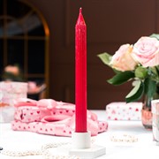 Свеча длинная рифлёная 2х25см парафин красная - фото 71291