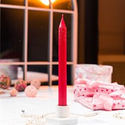 Свеча длинная рифлёная 2х25см парафин красная - фото 71292