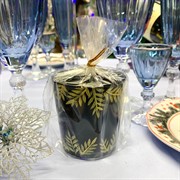 Свеча Волшебный лес 1 в стеклянном чёрном стакане декор (1249) - фото 71305