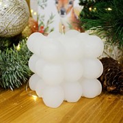 Свеча фигурная большая белая куб - фото 71308