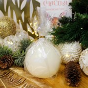 Свеча Шар большой белая - фото 71316