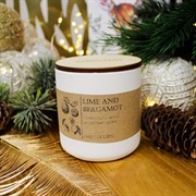 Свеча ароматическая Экзотика лайм и бергамот в гипсовом стакане с крышкой - фото 71339